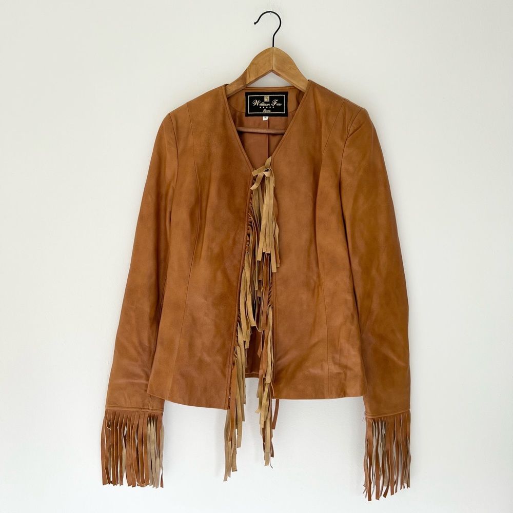 Brown Leather Fringe Jacket